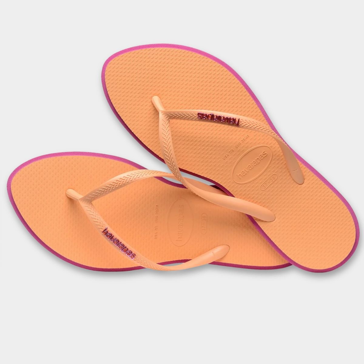 Chinelo Havaianas Slim Point Feminino - Laranja e Roxo Cinza 5