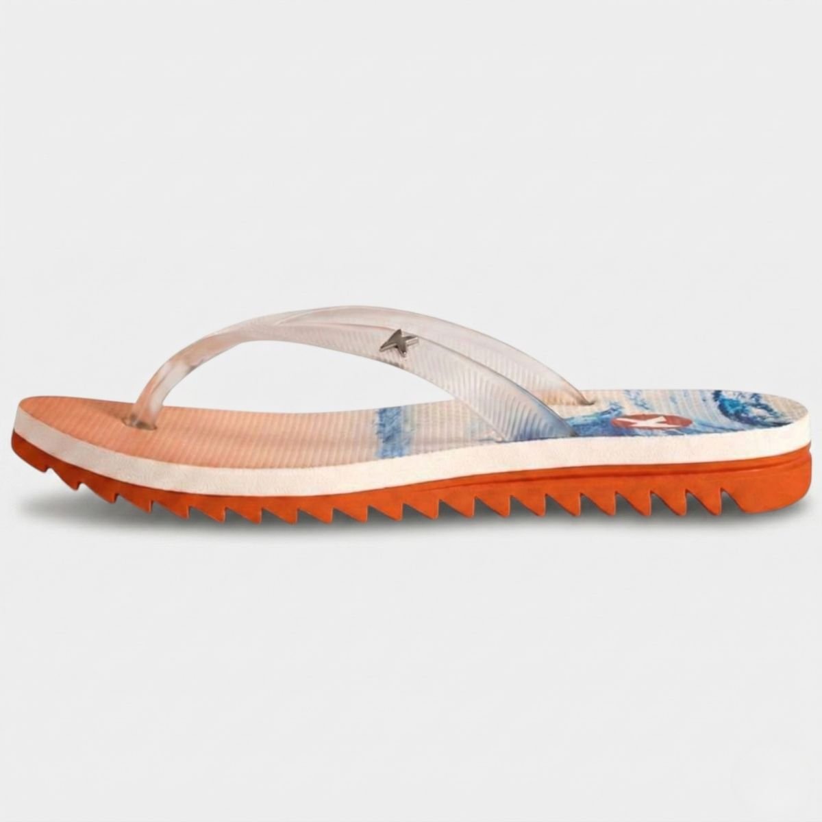 Chinelo Kenner Ibiza Wave Feminino - Branco e Laranja Cinza 3