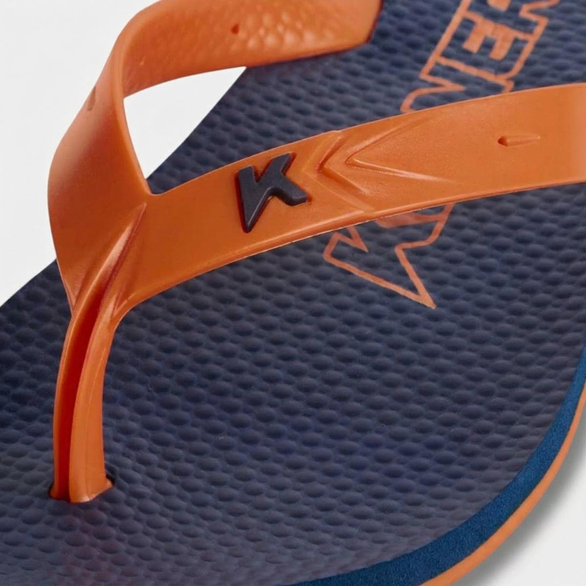 Chinelo Kenner New Summer Lisa Masculino - Marinho e Laranja Cinza 4