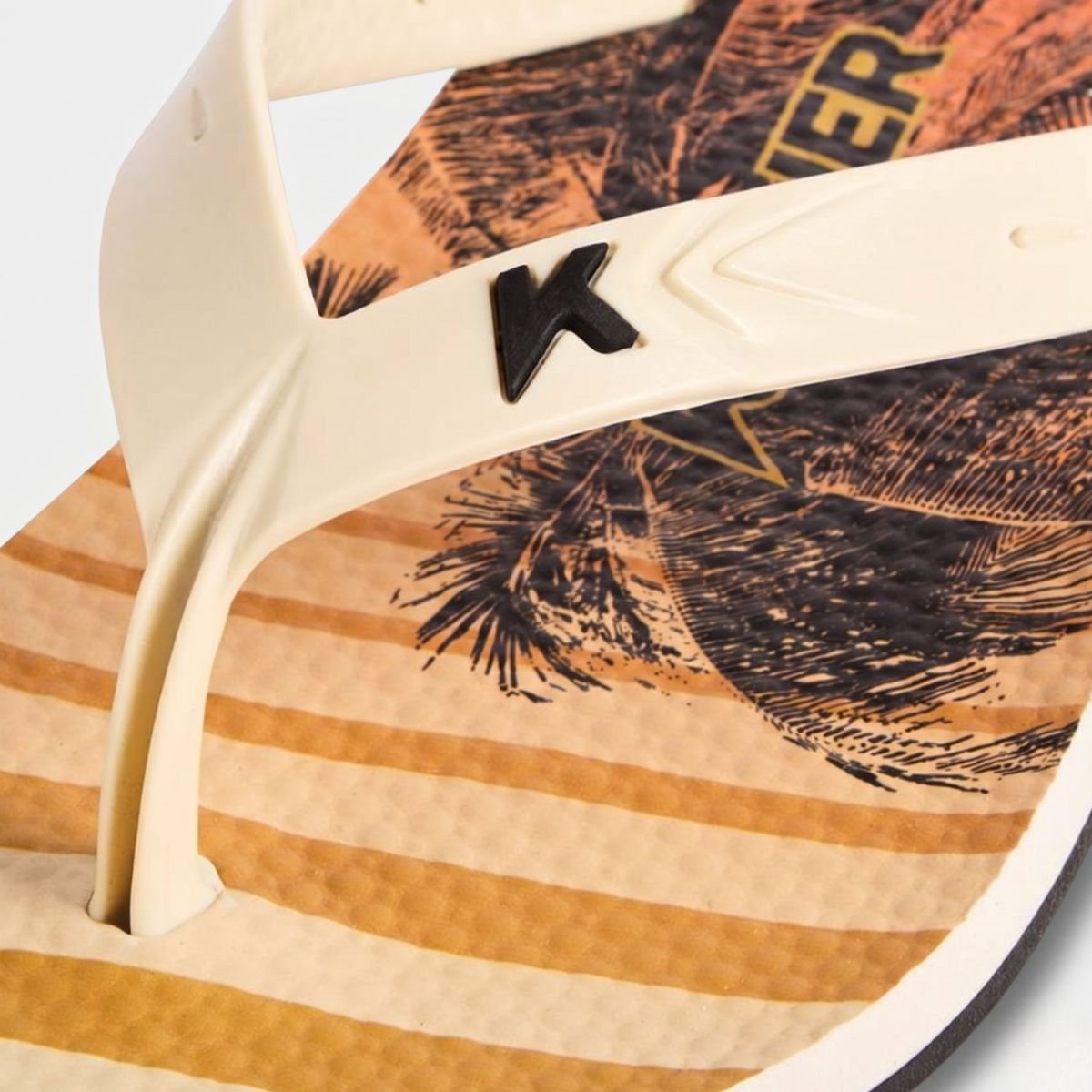 Chinelo Kenner Summer Tropicalia Masculino - Branco e Laranja Branco/Laranja 4