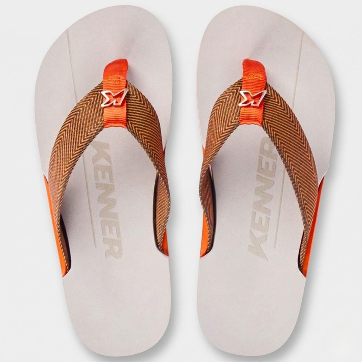 Chinelo Kenner Nk6 Masculino - Cinza e Laranja Cinza/Laranja 2