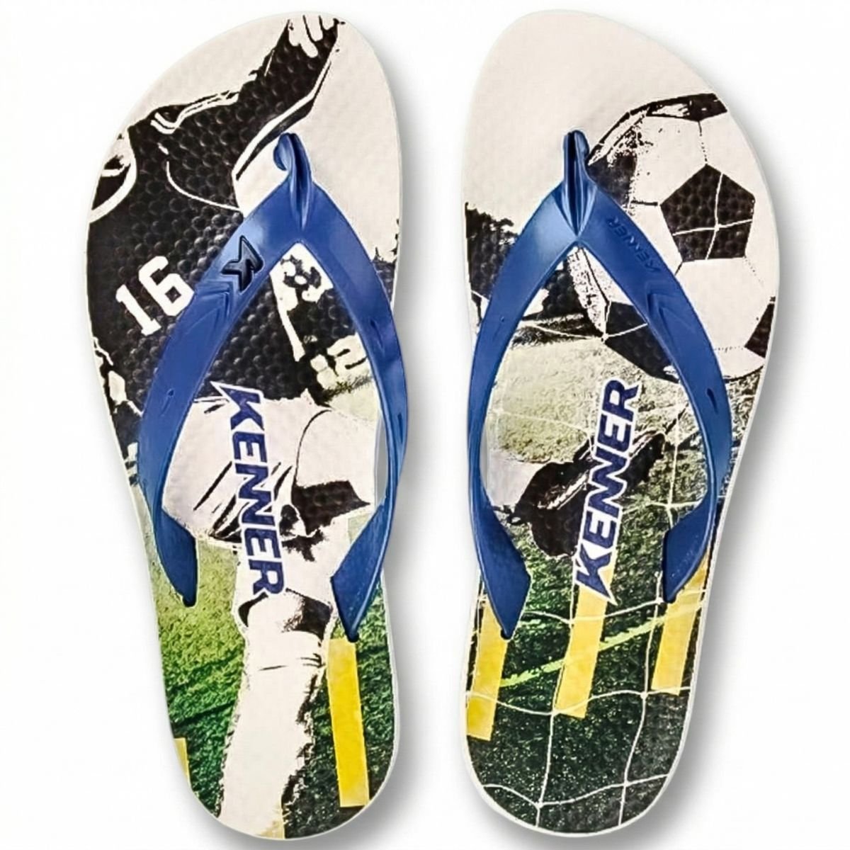 Chinelo Kenner Summer Gol Masculino - Azul e Verde Cinza 2