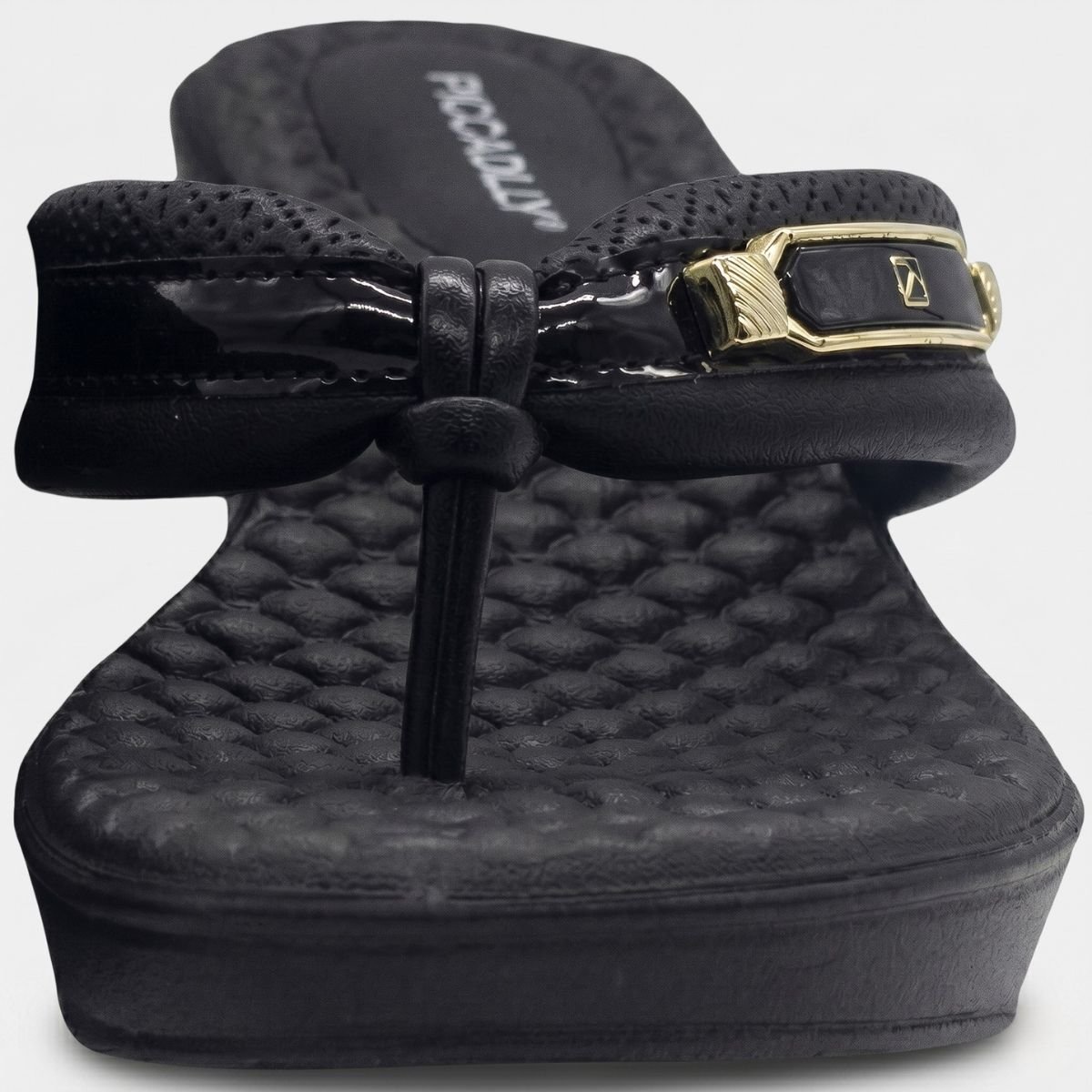 Chinelo Anabela Piccadilly Detalhe Conforto Napa Soft - Preto Preto 3