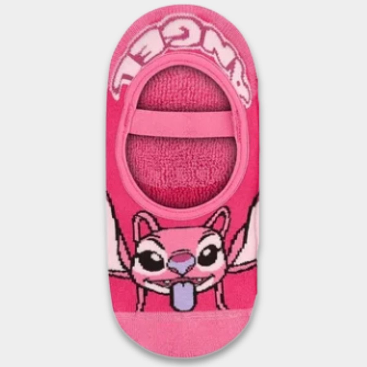 Meia Sapatilha Infantil Lupo Stitch Antiderrapante - Rosa Cinza 2