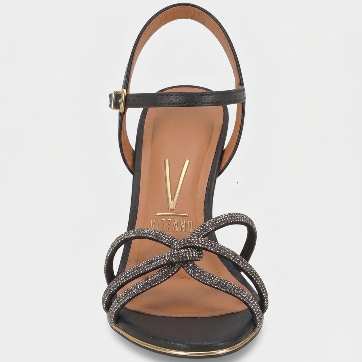 Sandália Vizzano Strass Salto Médio Feminina - Preto Cinza 3