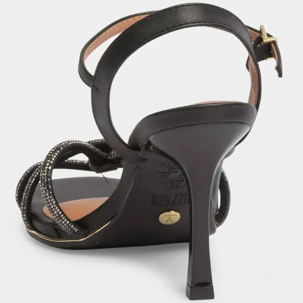 Sandália Vizzano Strass Salto Médio Feminina - Preto Cinza 4
