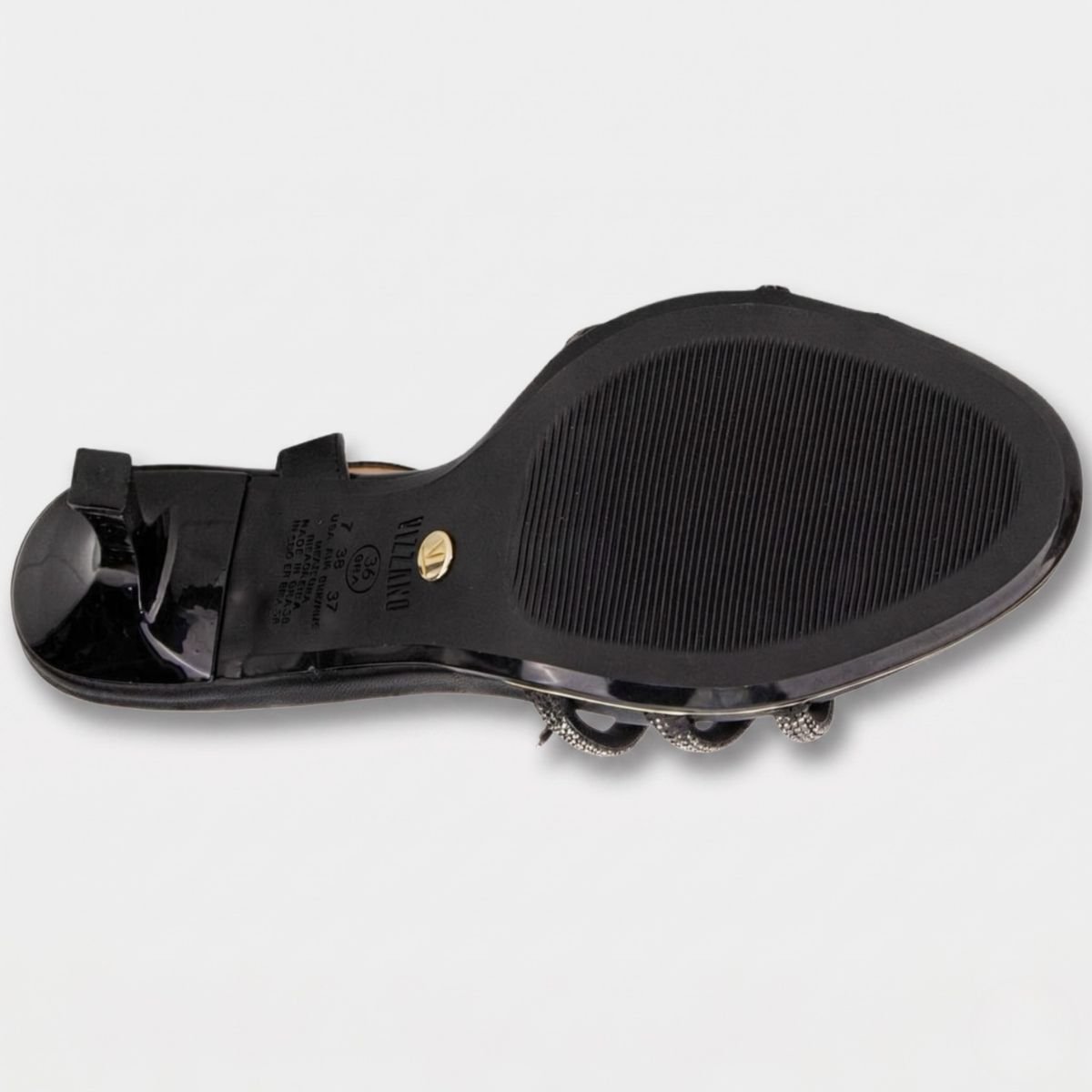 Sandália Vizzano Strass Salto Médio Feminina - Preto Cinza 5