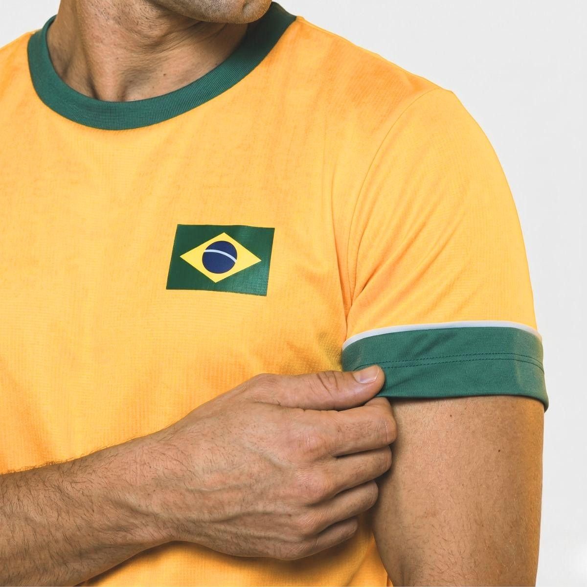 Camiseta Braziline Brasil Saga Masculina - Amarelo e Verde Cinza 4