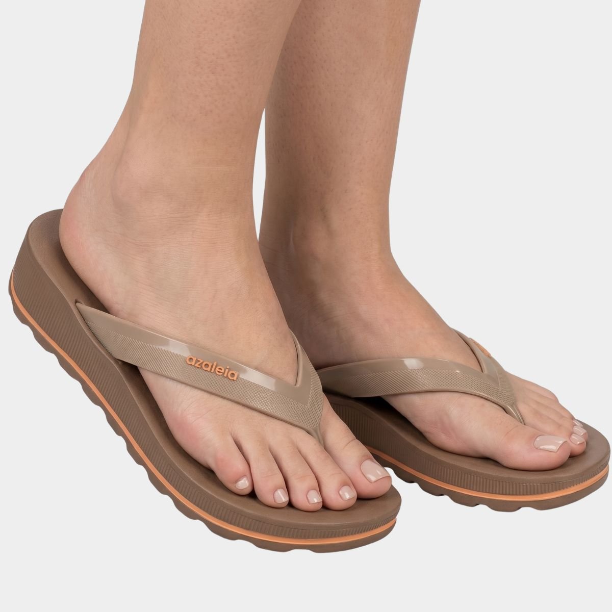 Chinelo Azaleia Plataforma Confort Feminino - Marrom Marrom 5