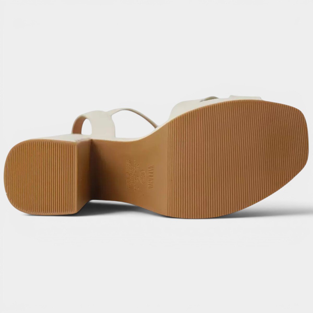 Sandália Plataforma Vizzano Salto Grosso Tiras Cruzadas Feminino - Branco Cinza 5
