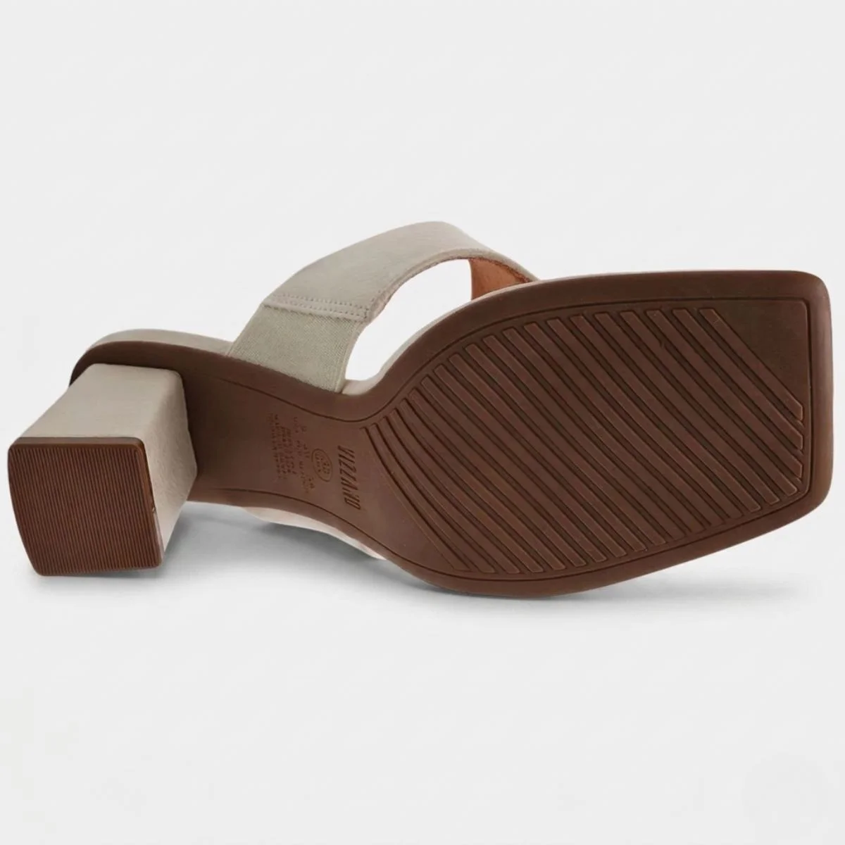 Tamanco Vizzano Básico Salto Bloco Feminino - Branco Cinza 5
