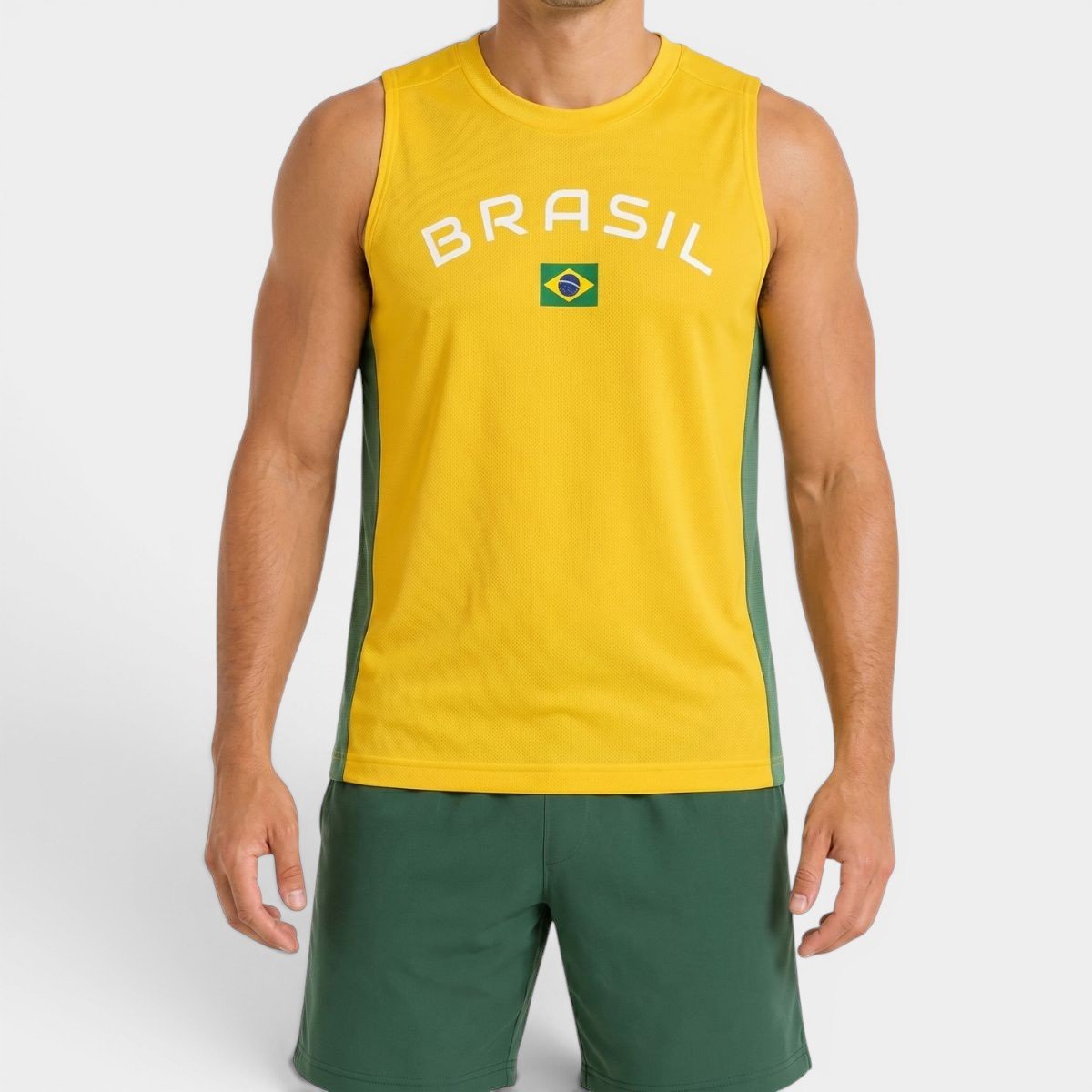 Regata Brasil Brisa Masculina - Amarelo e Verde Amarelo 1