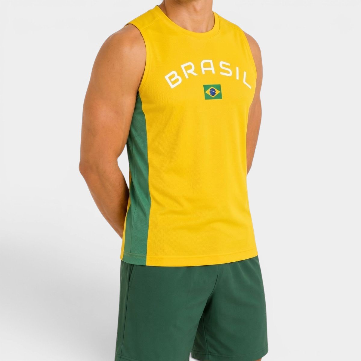 Regata Brasil Brisa Masculina - Amarelo e Verde Amarelo 2