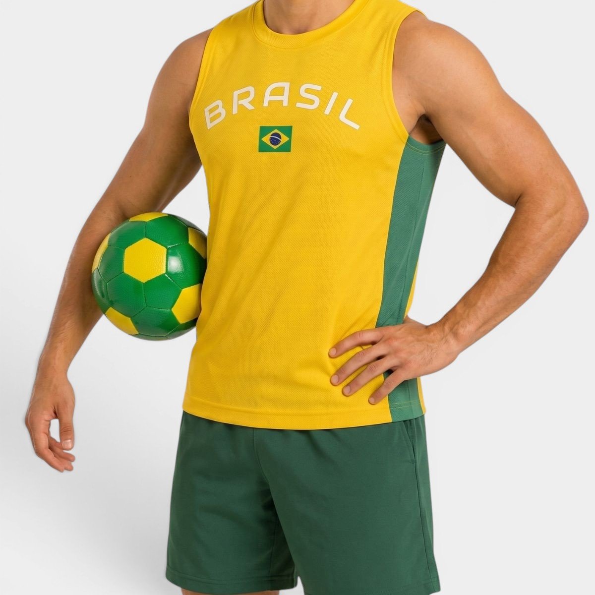 Regata Brasil Brisa Masculina - Amarelo e Verde Amarelo 4