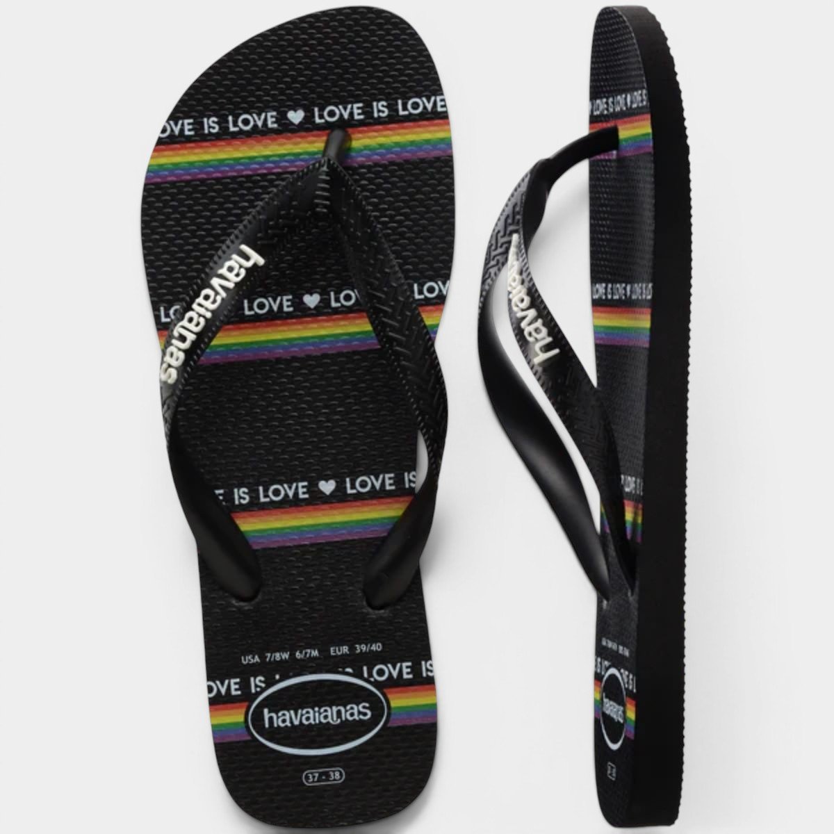 Chinelo Havaianas Top Pride FC Feminino - Preto Preto 5