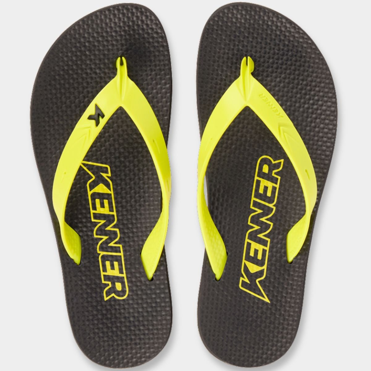 Chinelo Kenner New Summer Lisa Masculino - Preto e Amarelo Cinza 2