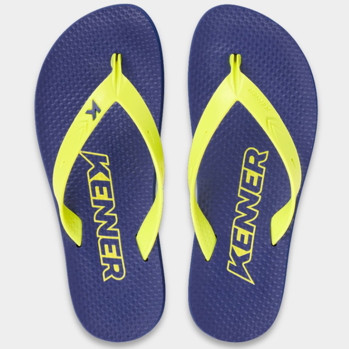 Chinelo Kenner New Summer Lisa Masculino - Azul e Amarelo Cinza 2