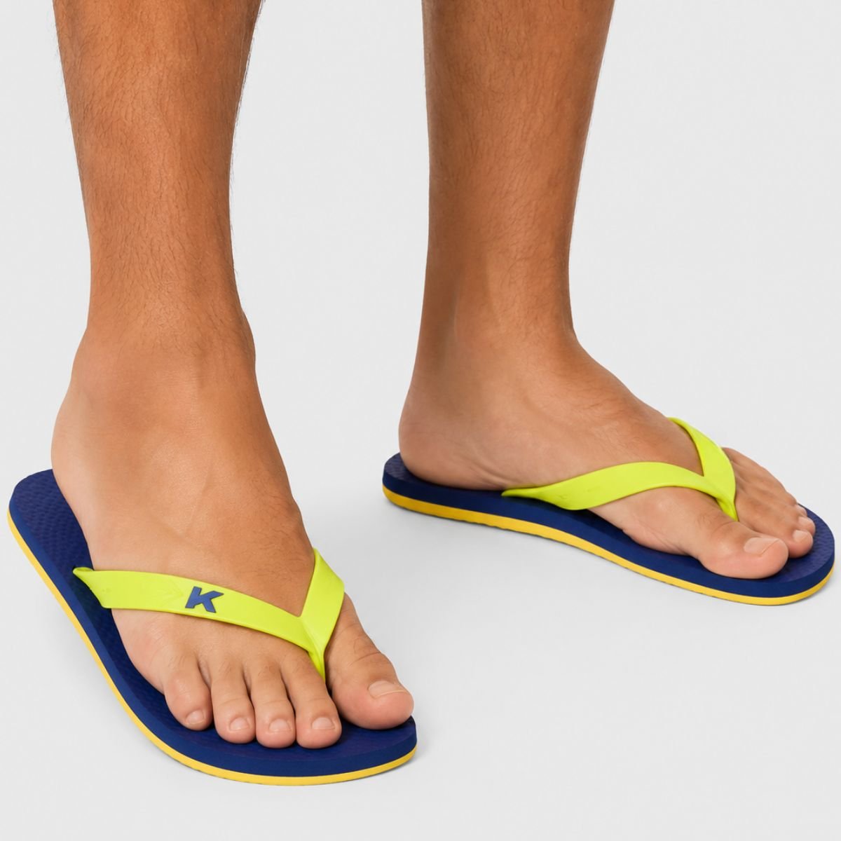 Chinelo Kenner New Summer Lisa Masculino - Azul e Amarelo Cinza 5