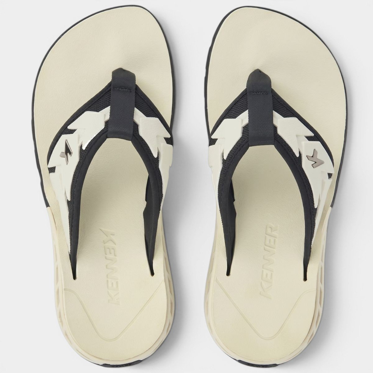 Chinelo Kenner Rakka Ultra Force Masculino - Branco e Preto Cinza 2