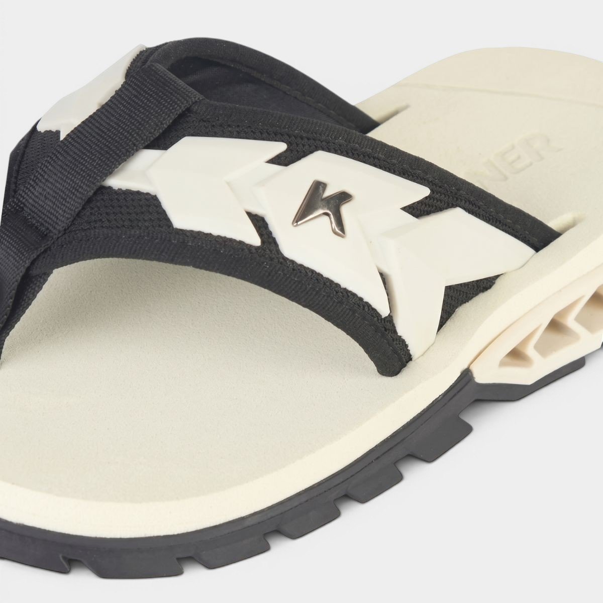 Chinelo Kenner Rakka Ultra Force Masculino - Branco e Preto Cinza 4