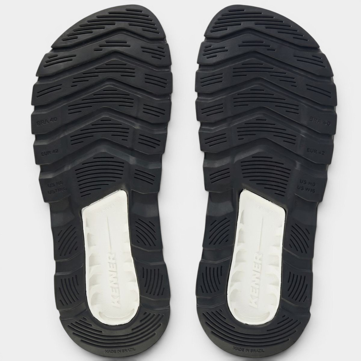 Chinelo Kenner Rakka Ultra Force Masculino - Branco e Preto Cinza 5