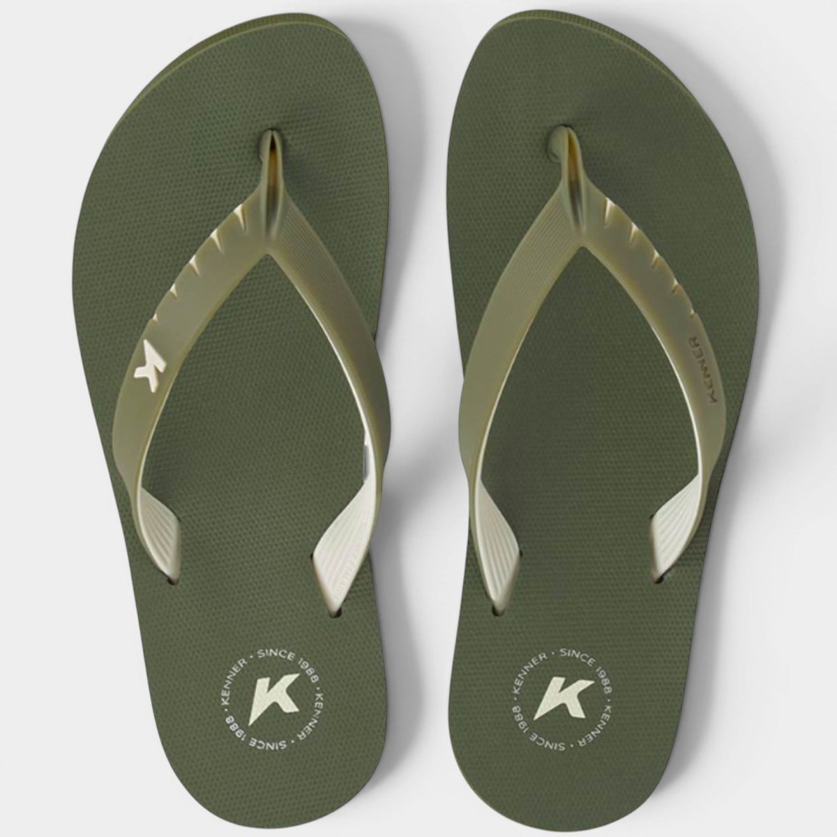 Chinelo Kenner Red Pro Masculino - Verde e Branco Cinza 2