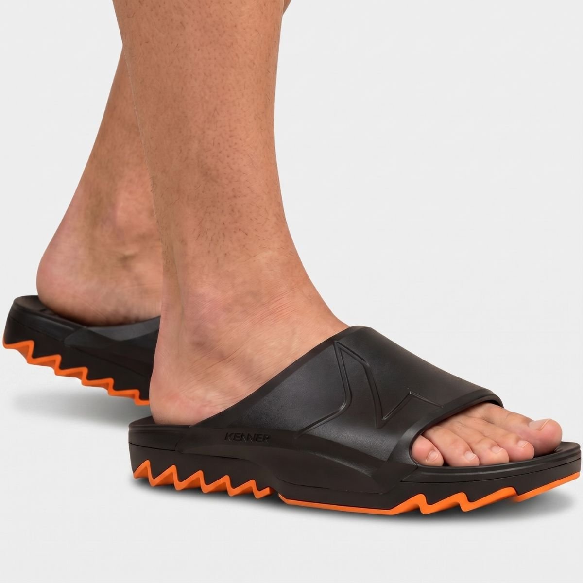 Chinelo Kenner Makho Slide Masculino - Preto e Laranja Preto 5