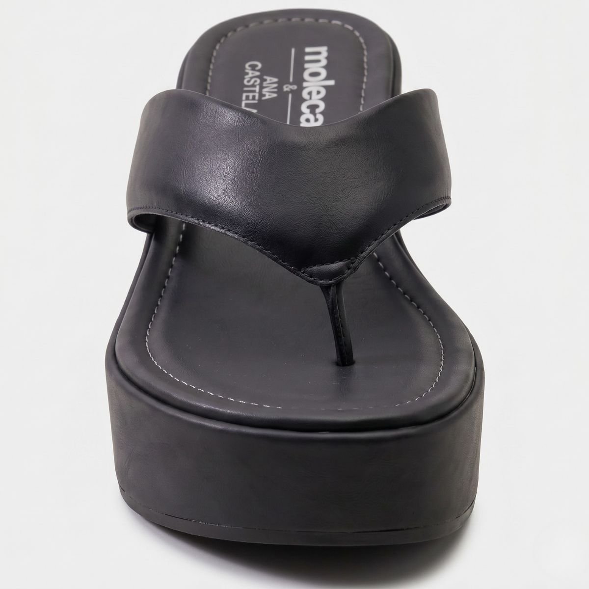 Tamanco Moleca Liso Plataforma Ana Castela Feminino - Preto Cinza 3