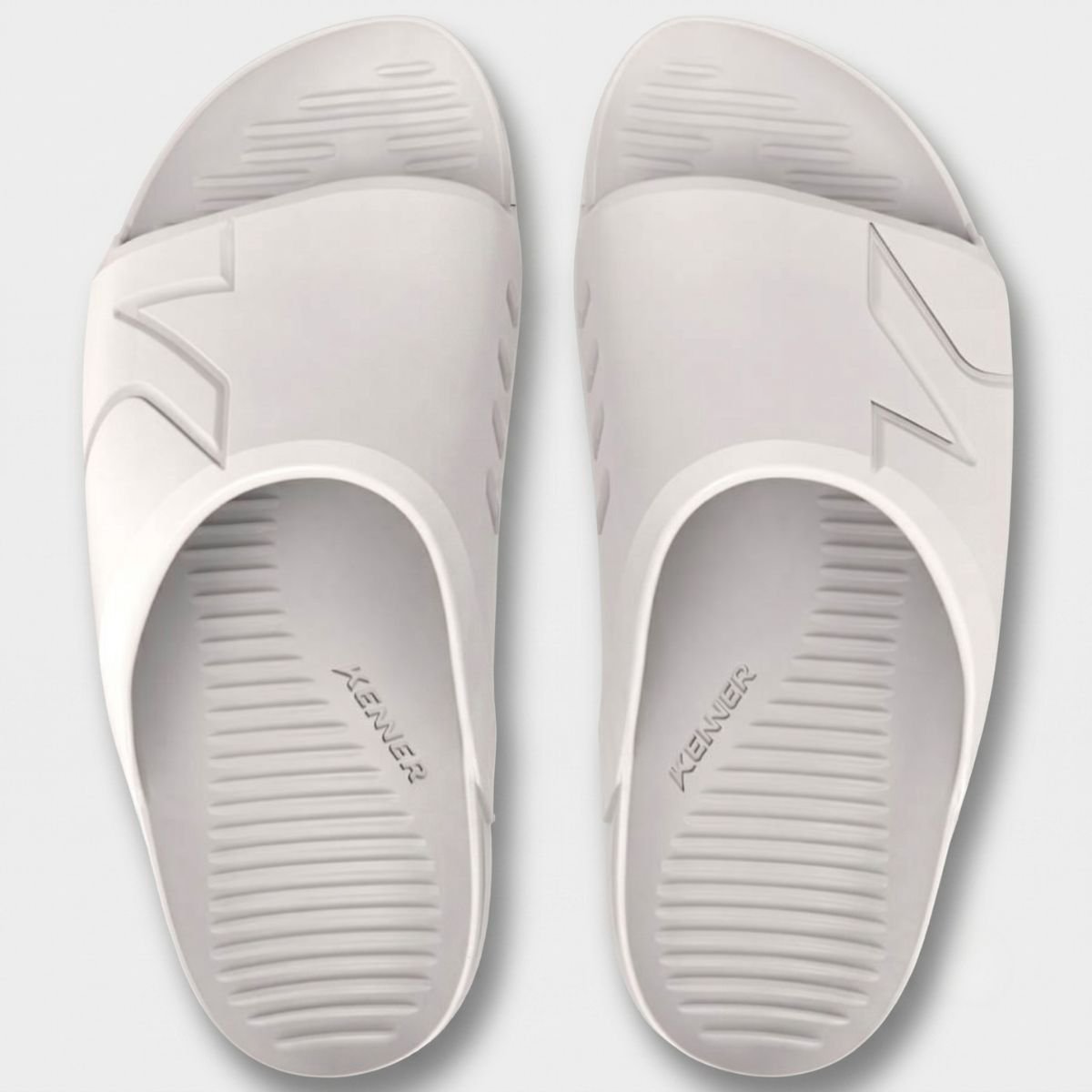 Chinelo Kenner Makho Slide Masculino - Branco e Preto Branco 2