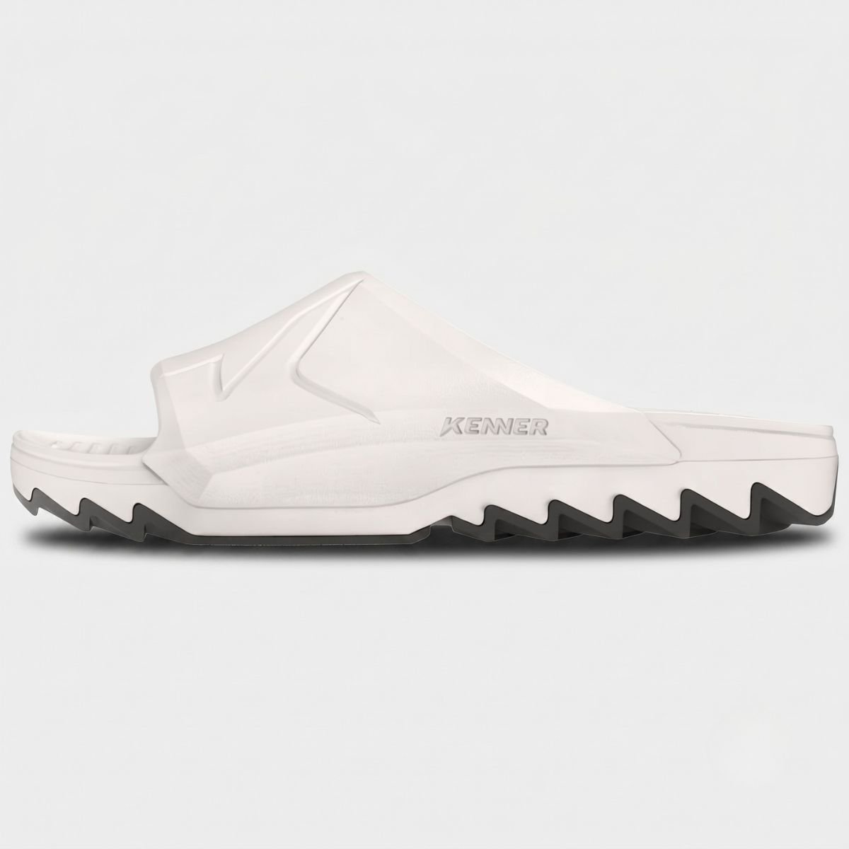 Chinelo Kenner Makho Slide Masculino - Branco e Preto Branco 3