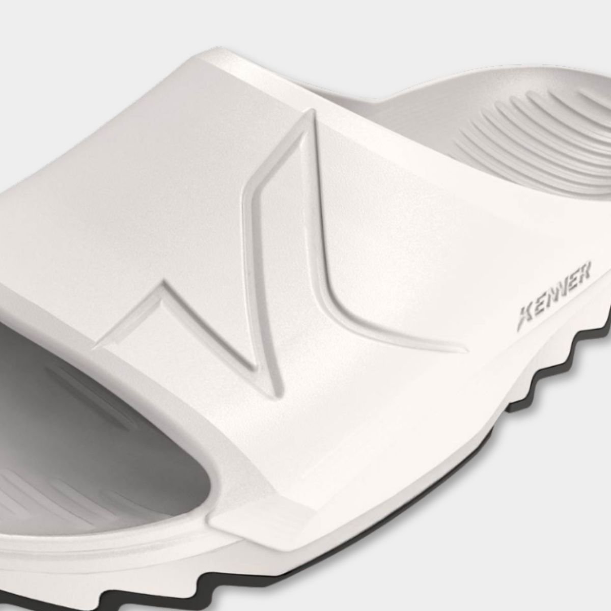 Chinelo Kenner Makho Slide Masculino - Branco e Preto Branco 4