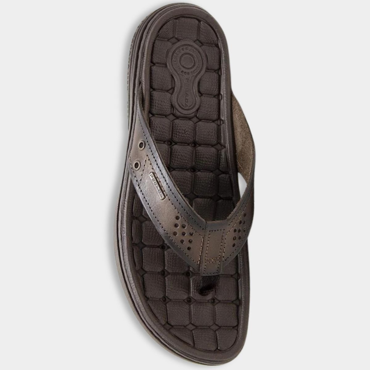 Chinelo Couro Pegada Anilina Masculino - Marrom Escuro Marrom Escuro 3