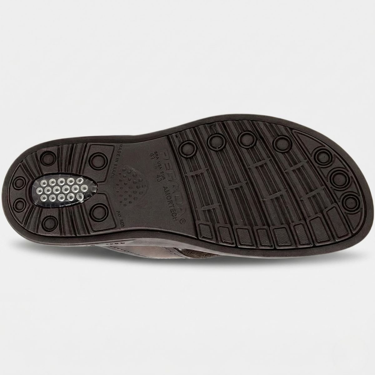 Chinelo Couro Pegada Anilina Masculino - Marrom Escuro Marrom Escuro 4