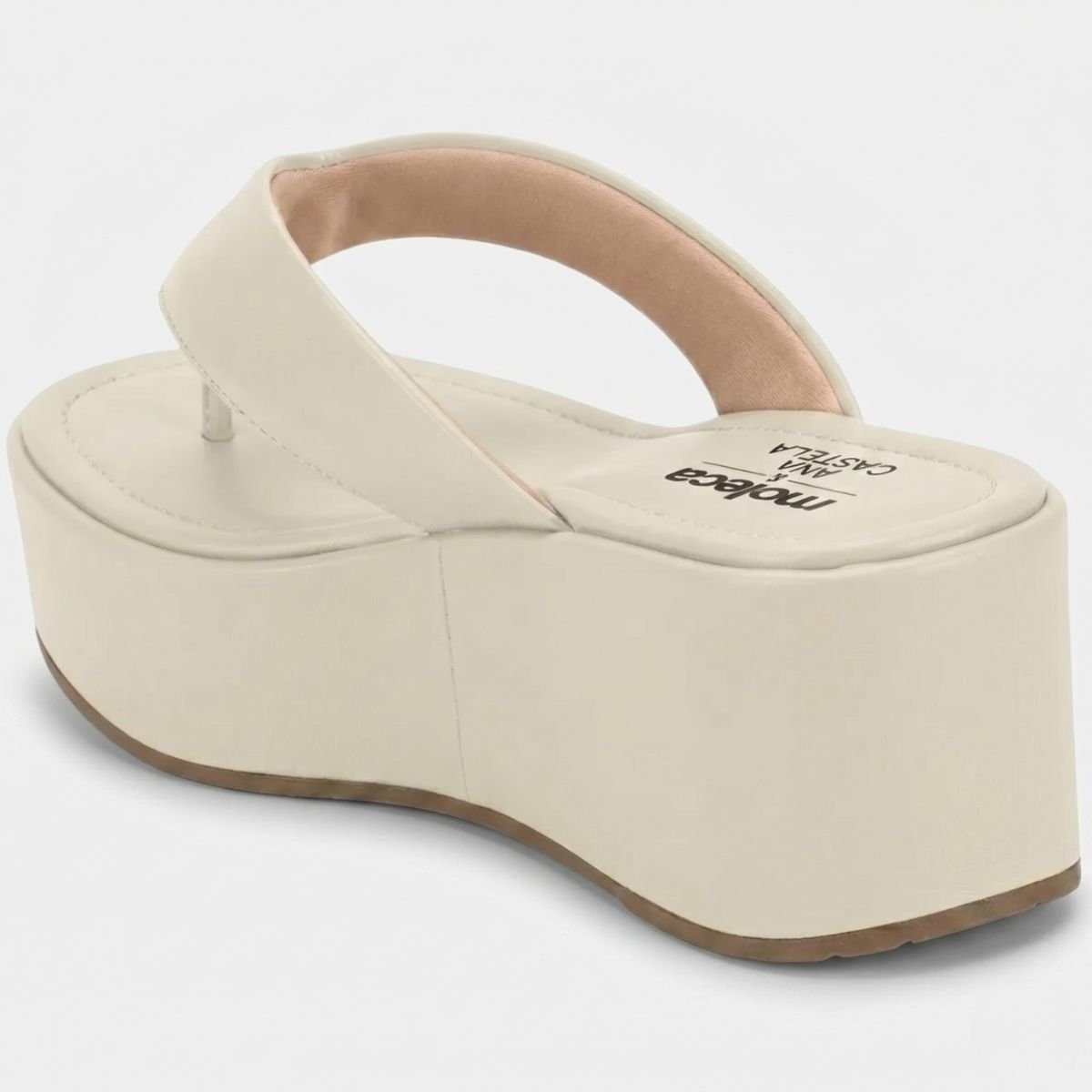 Tamanco Moleca Liso Plataforma Ana Castela Feminino - Branco Cinza 4