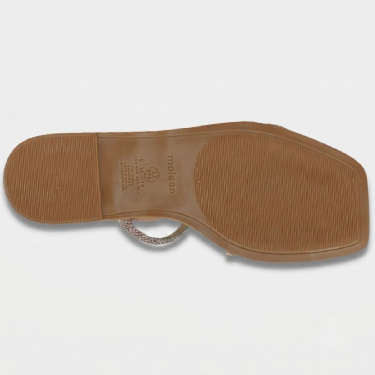 Rasteira Moleca Tira Strass Ana Castela Feminina - Dourado Cinza 5