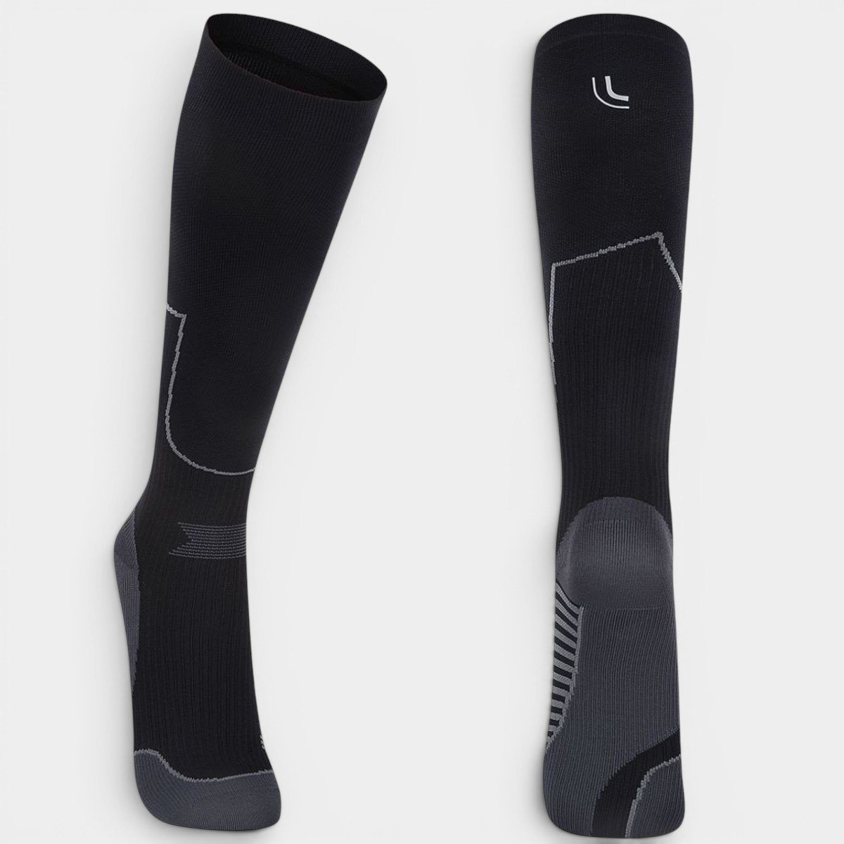 Meia Lupo Lsport Veneza Emana Cano Extra Longo - Preto Cinza 2