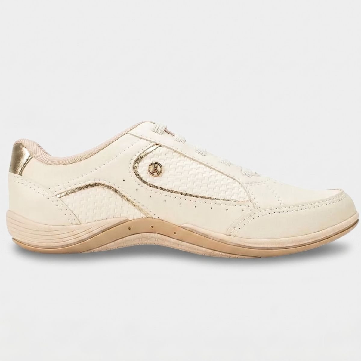 Tênis Kolosh Casual Calce Fácil Feminino - Off White Cinza 2