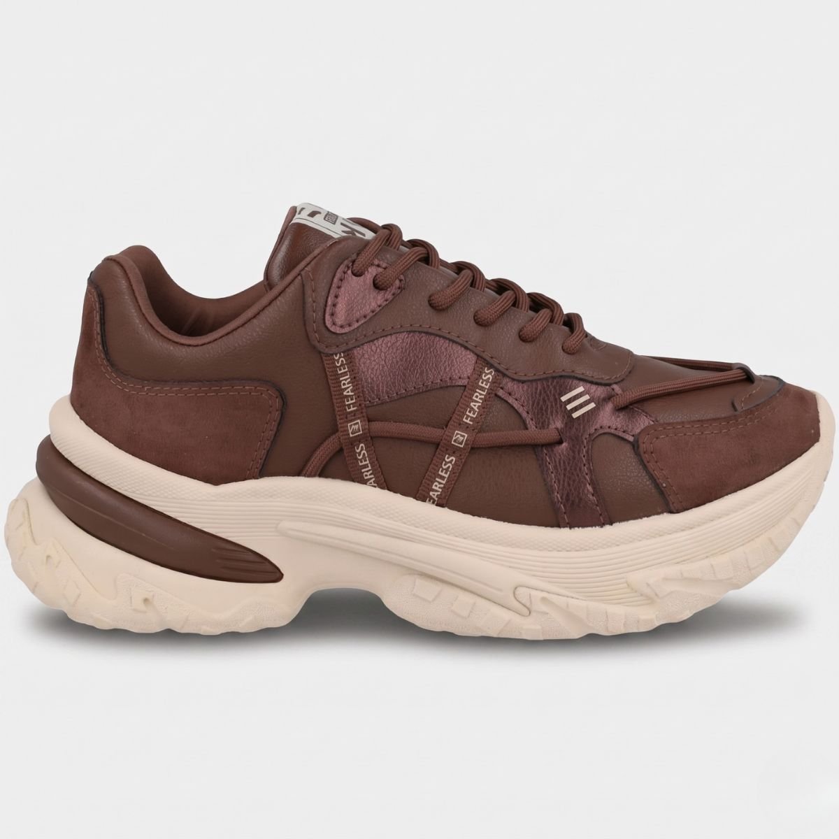 Tênis Ramarim Chunky Fleecy Plus Feminino - Marrom Cinza 2