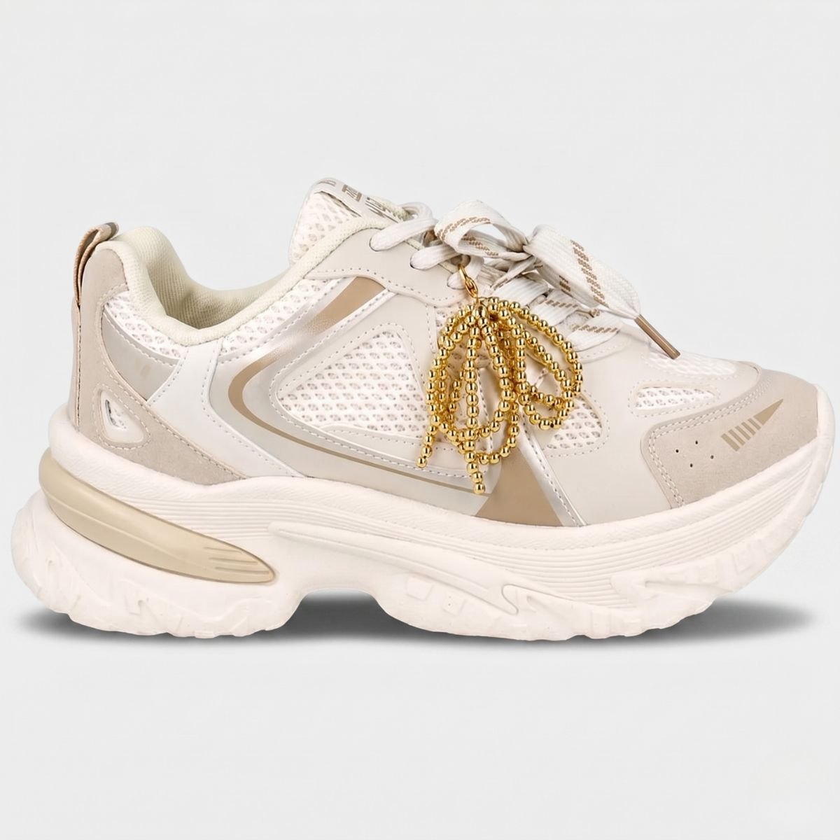Tênis Ramarim Chunky Kyoto Feminino - Branco e Dourado Branco/Dourado 2