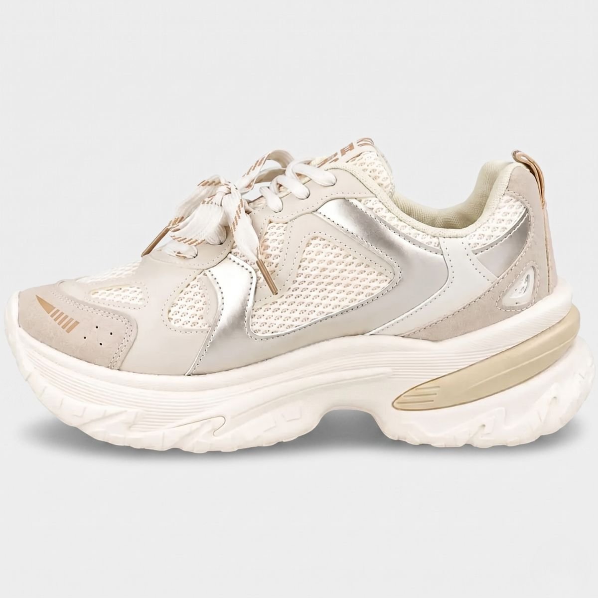 Tênis Ramarim Chunky Kyoto Feminino - Branco e Dourado Branco/Dourado 4