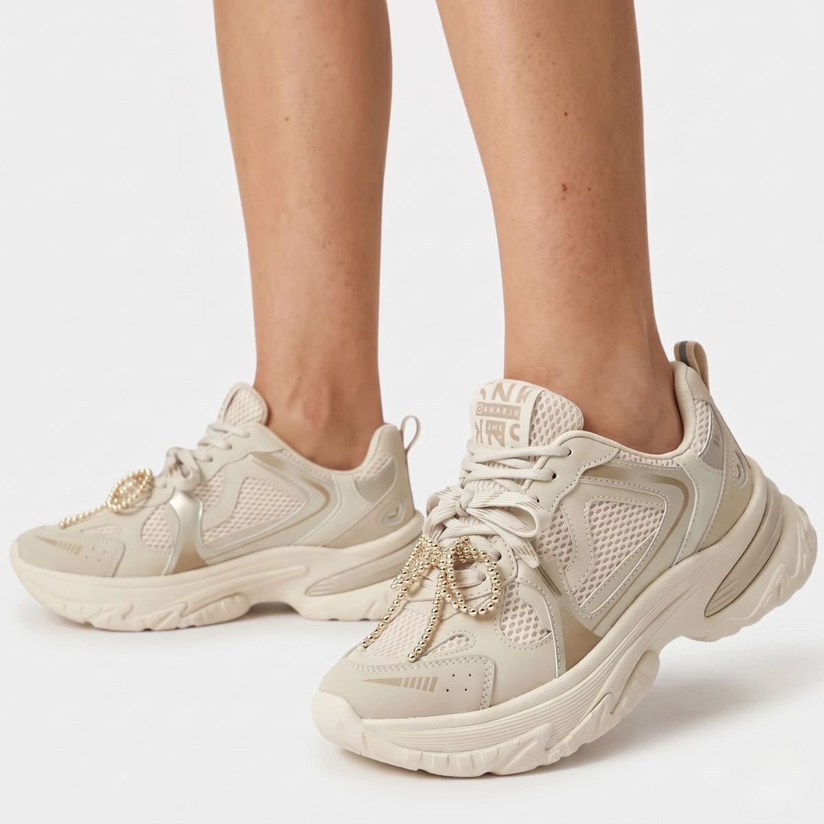 Tênis Ramarim Chunky Kyoto Feminino - Branco e Dourado Branco/Dourado 6