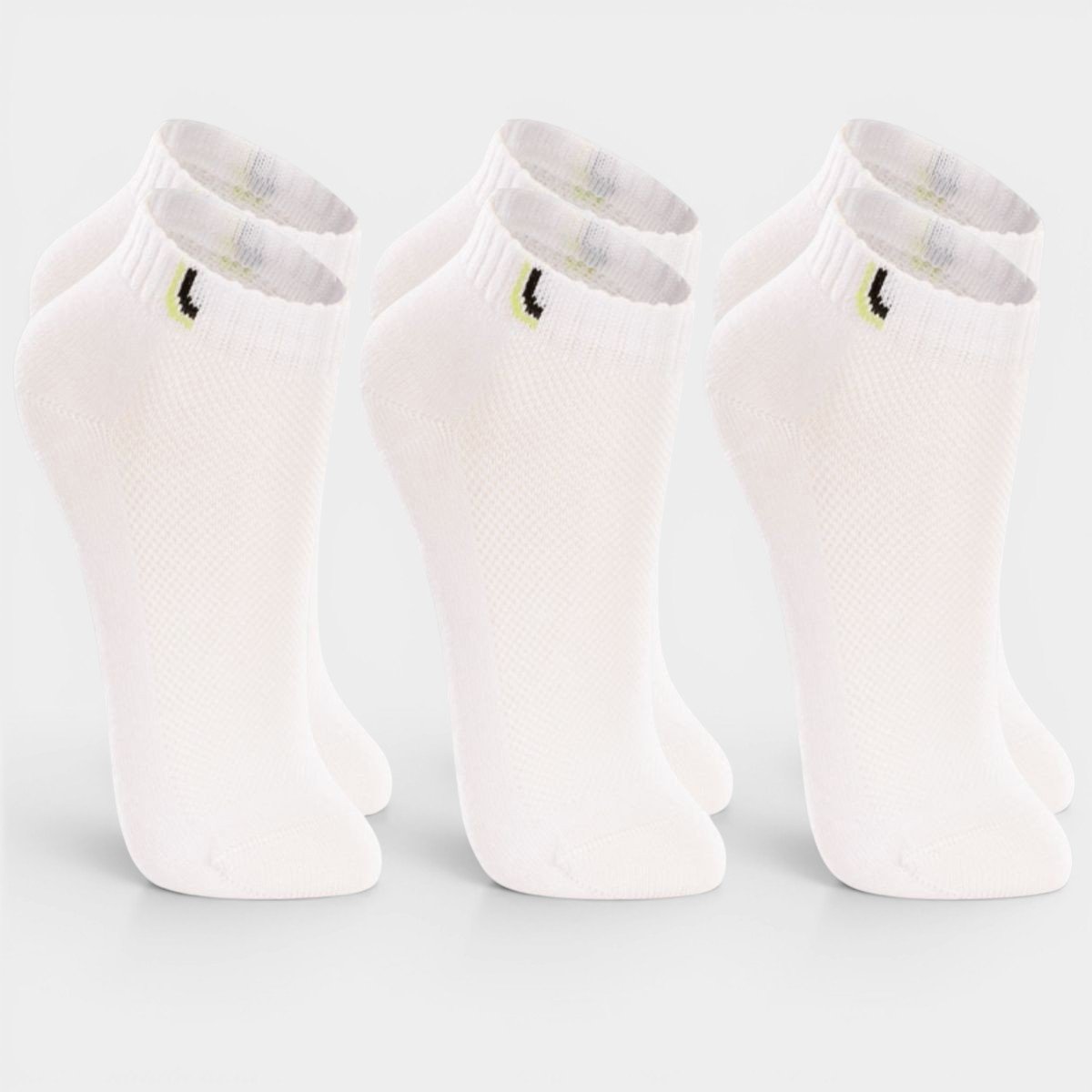 Kit Meia Infantil Lupo Básico Cano Baixo 3 Pares - Branco Cinza 2