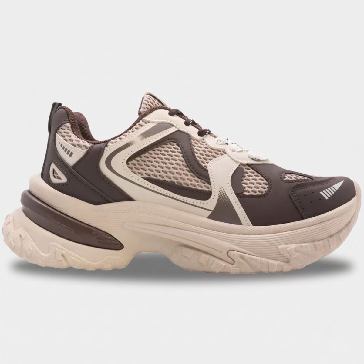 Tênis Ramarim Chunky Kyoto Feminino - Branco e Marrom Escuro Cinza 2