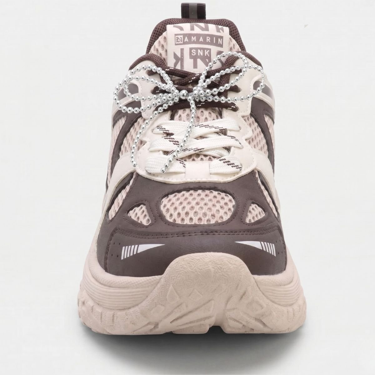 Tênis Ramarim Chunky Kyoto Feminino - Branco e Marrom Escuro Cinza 3