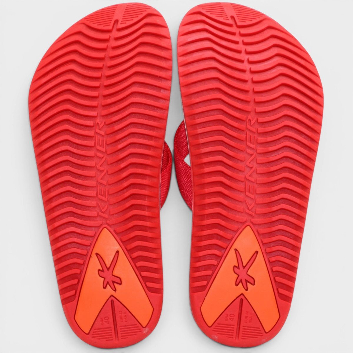 Chinelo Kenner Kick S Up Masculino - Branco e Vermelho Cinza 5