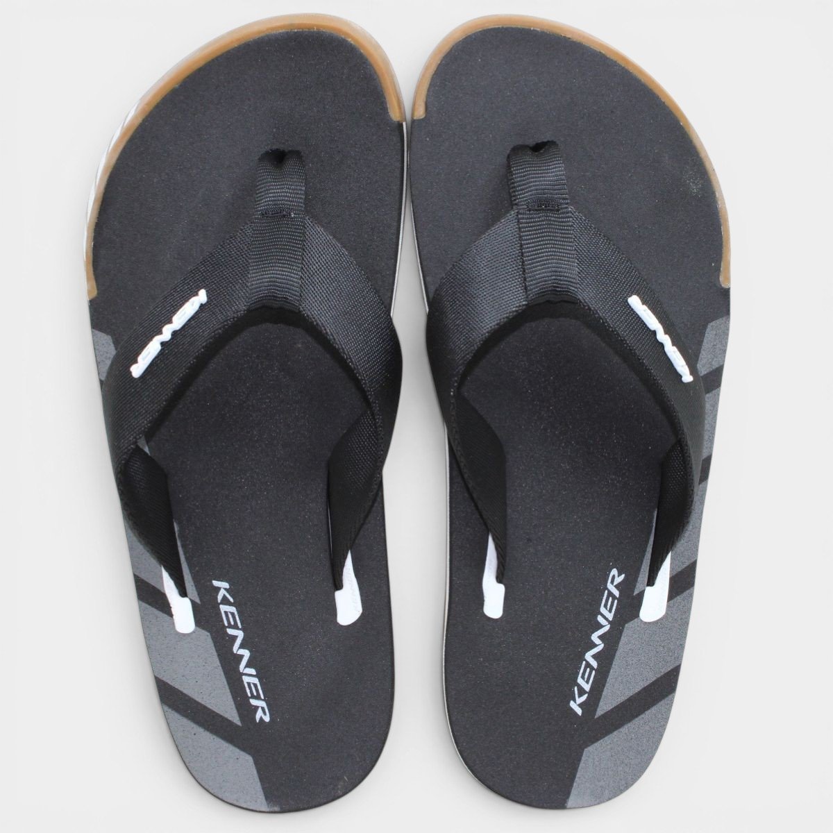 Chinelo Kenner Kick S Up Masculino - Preto e Bege Preto/Bege 2
