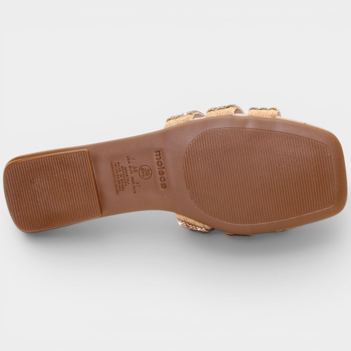 Rasteira Moleca Tiras Strass Ana Castela Feminina - Bege Cinza 5