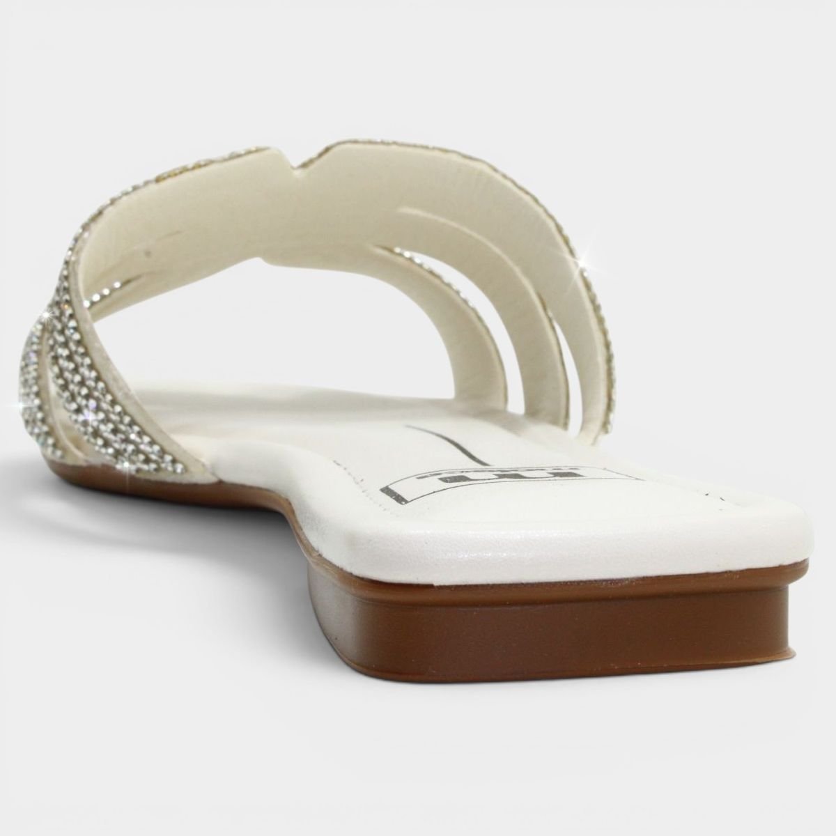 Rasteira Moleca Tiras Strass Ana Castela Feminina - Off White Cinza 4