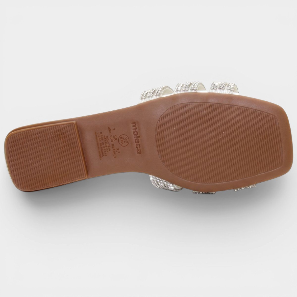 Rasteira Moleca Tiras Strass Ana Castela Feminina - Off White Cinza 5