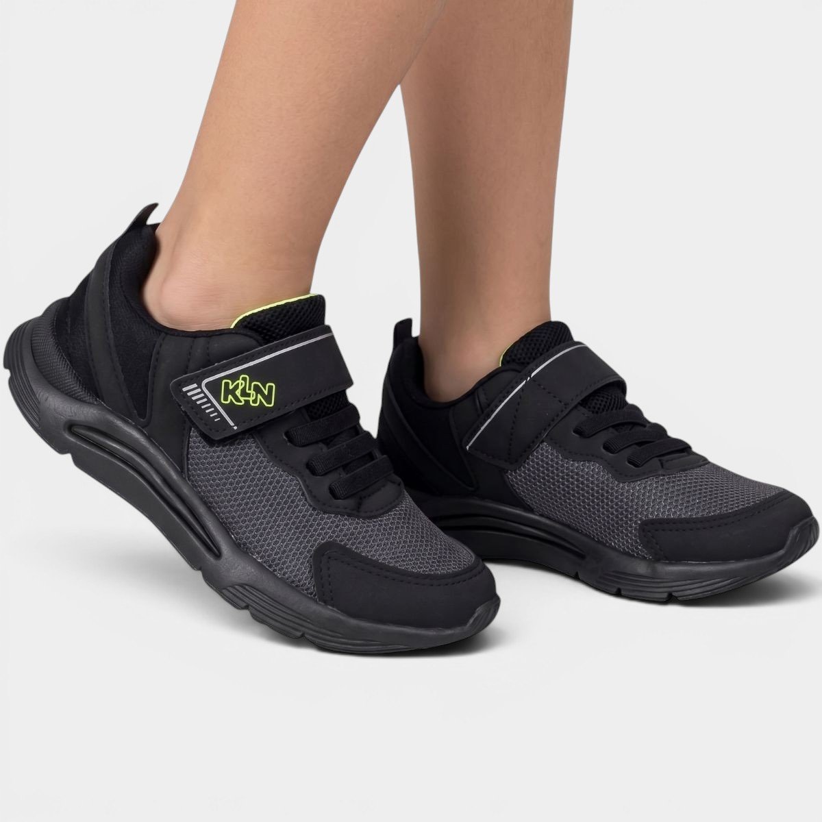 Tênis Infantil Klin New Sport Menino - Preto e Verde Cinza 5